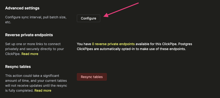 Edit sync button